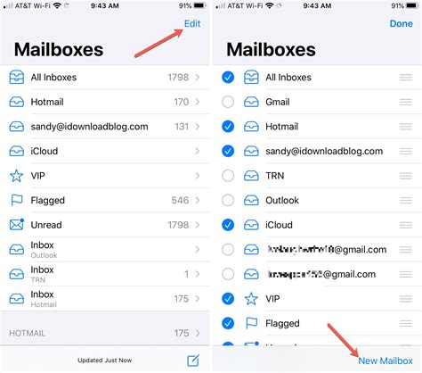 how to add a new folder to mail on iphone