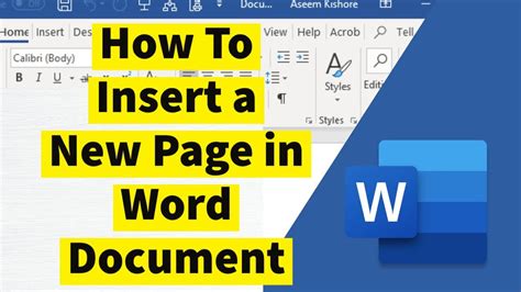 how to add a page in word