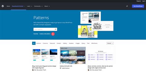 how to add a pattern in wordpress