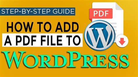 how to add a pdf file in wordpress