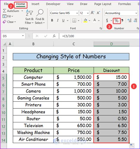 how to add a percentage symbol to a number in excel