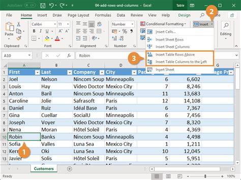 how to add a row in excel table