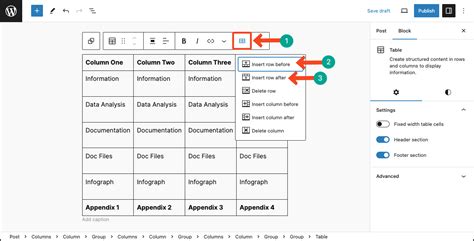 how to add a row in wordpress