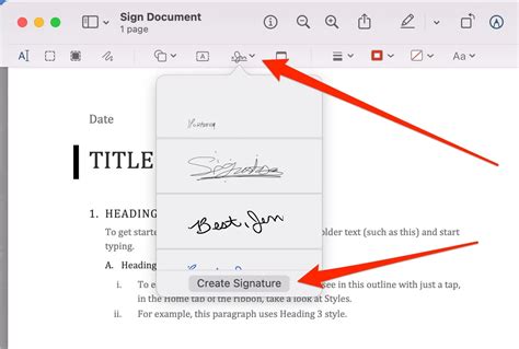 how to add a signature in word on macbook