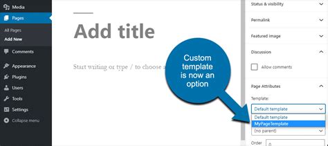 how to add a template in wordpress
