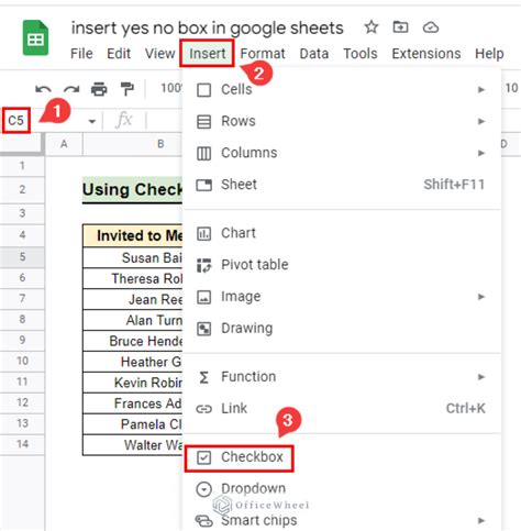 how to add a yes no box in google sheets