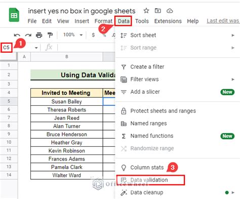 how to add a yes or no box in google docs