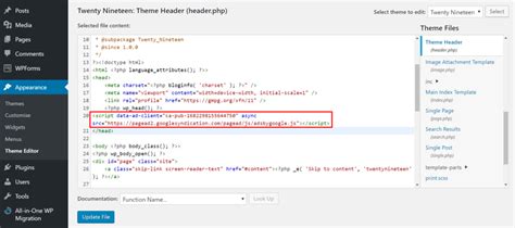 how to add adsense code to wordpress
