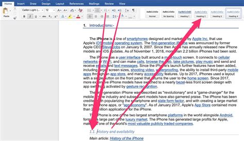 how to add an appendix into a word document