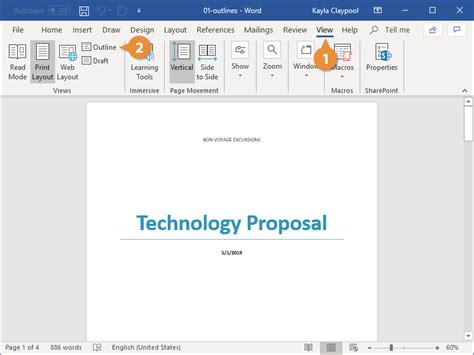 how to add an outline to a word document