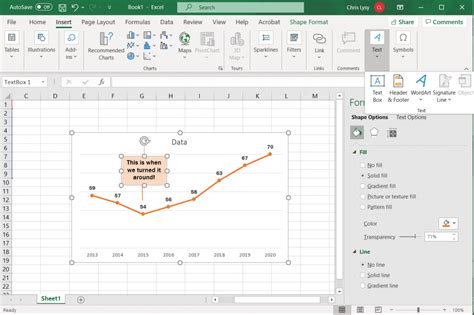 how to add annotations in excel chart