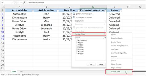 how to add another option in filter excel