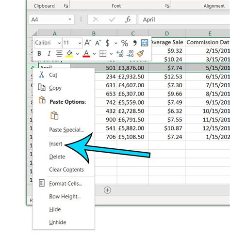 how to add another row in excel sheet