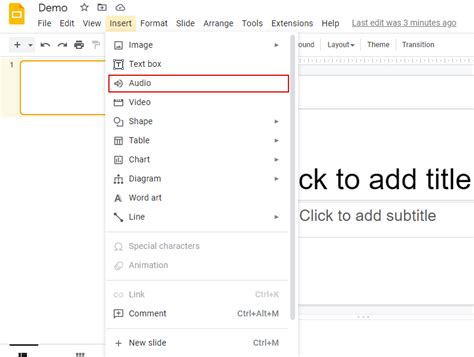 how to add audio to powerpoint on google docs