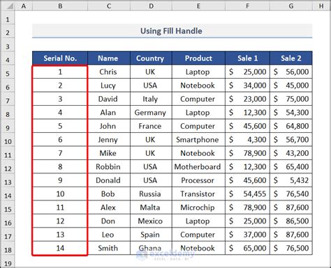 how to add auto count in excel
