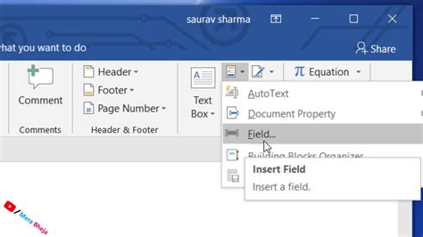 how to add automatic text in word