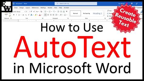 how to add autotext in ms word