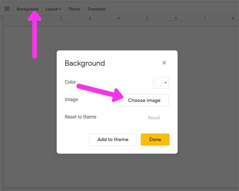 how to add background image in google slides