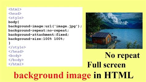 how to add background image in html full screen