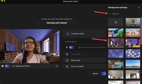 how to add background in teams without calling