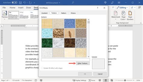 how to add background in word document