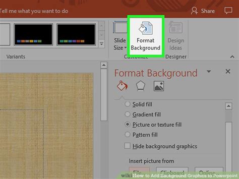 how to add background picture in slides
