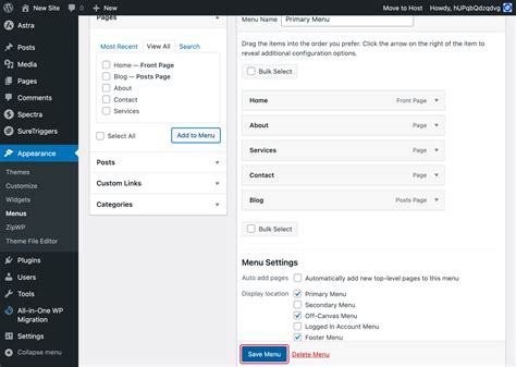 how to add blog page to wordpress menu