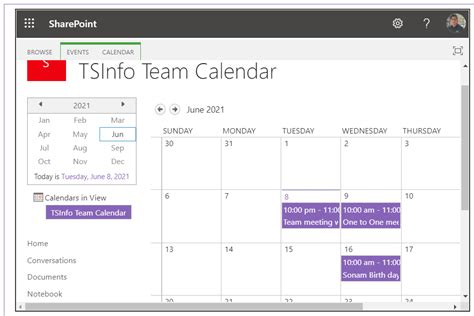 how to add calendar in sharepoint online