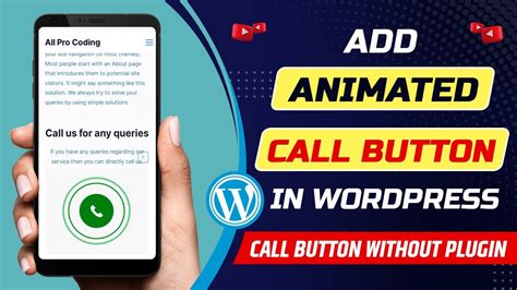 how to add call button in wordpress without plugin