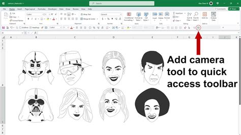 how to add camera to quick access toolbar excel