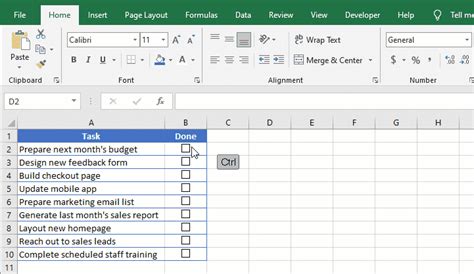 how to add check box in excel macbook