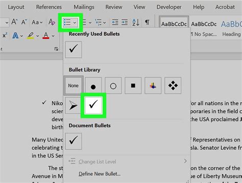 how to add check mark boxes in word document