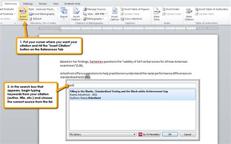 how to add citation in word using mendeley