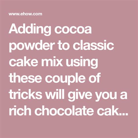 how to add cocoa powder to cake mix