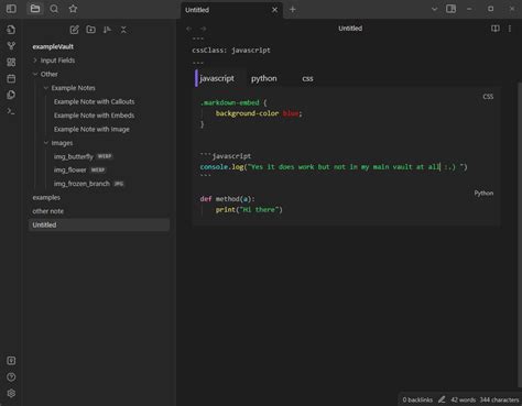 how to add code snippets in obsidian