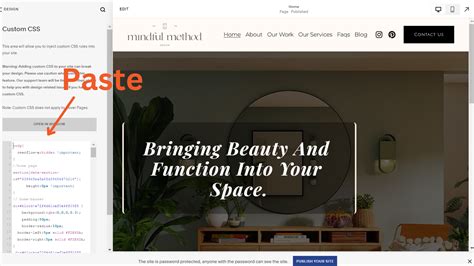 how to add code to squarespace header