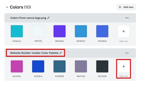 how to add color palette from image in canva