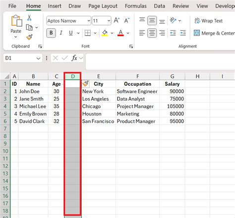 how to add columns in excel on ipad