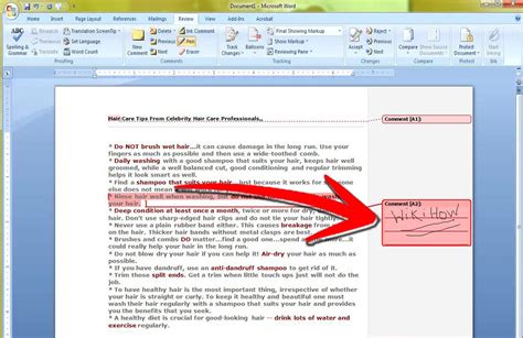 how to add comment in ms word 2007