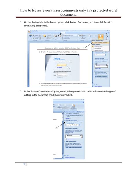 how to add comments in protected word document