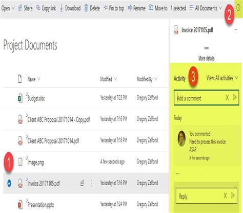 how to add comments on a pdf in sharepoint