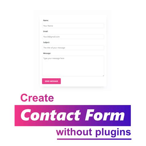 how to add contact us form in wordpress without plugin