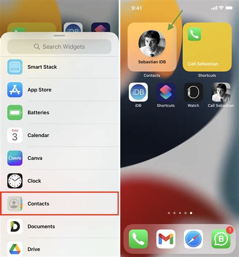 how to add contacts app to iphone home screen