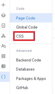 how to add css code to wix