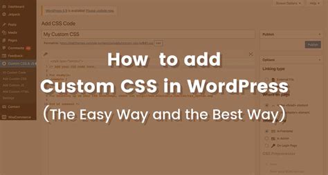 how to add custom css in wordpress theme