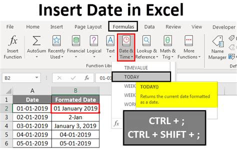 how to add date formula in excel