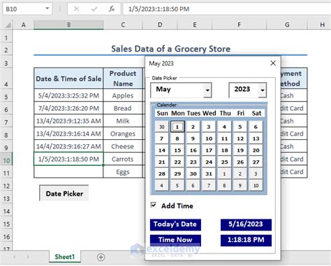 how to add date picker in excel vba userform