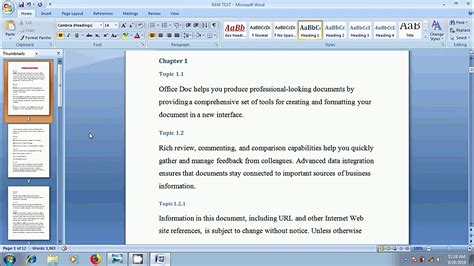 how to add document map in word