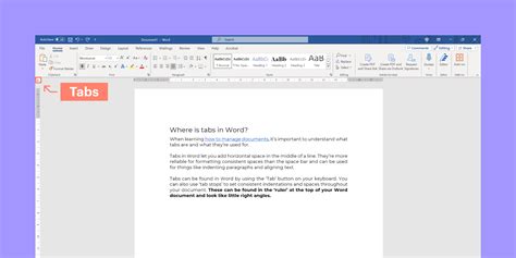 how to add document tabs in word