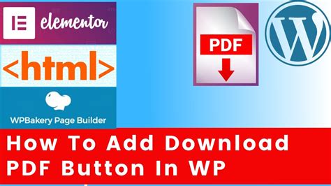 how to add download pdf button in wordpress elementor